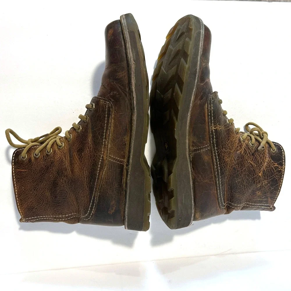 Dr. Martens Jasper Boots Men 10 Brown Distressed Leather Lace Up Gorpcore Grunge